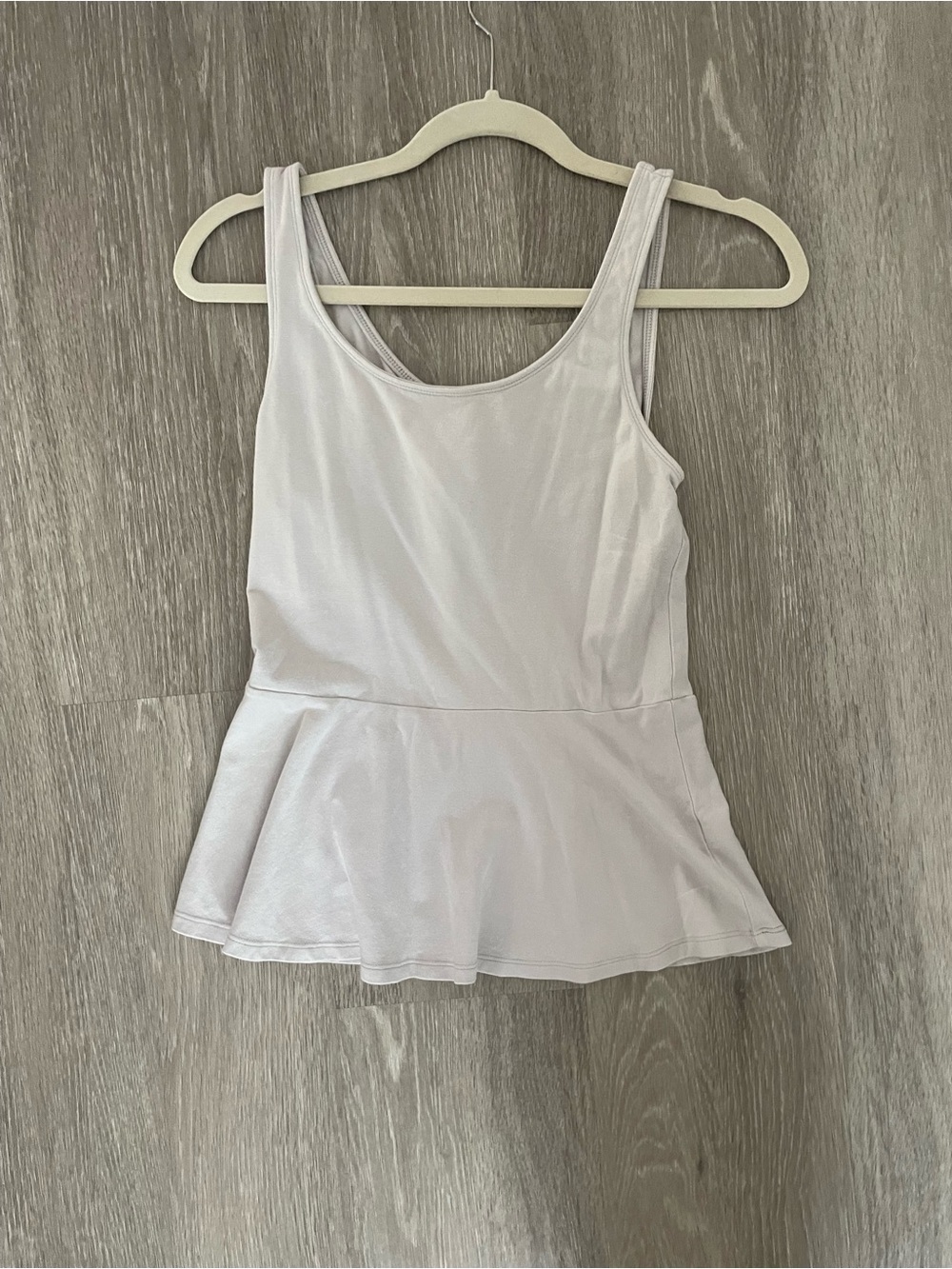 Express Light Gray Peplum Tank Top with Zipper Back SZ S